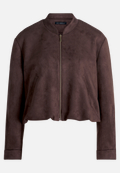 Velourslederjacke mit Stehkragen  / Vorderseite