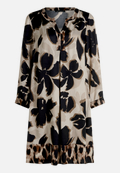Tunika-Kleid  langarm mit Blumen  / Vorderseite