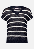 Lochstrick-Pullover mit Streifen / Vorderseite