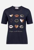 T-Shirt  mit Print "Hugs and Kisses"  / Vorderseite