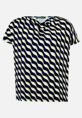 Printshirt mit Wasserfallausschnitt / Vorderseite