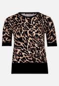 Feinstrickpullover mit Animalprint / Vorderseite
