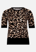Feinstrickpullover mit Animalprint / Vorderseite