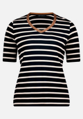 Gestreiftes T-Shirt  mit V-Ausschnitt  / Vorderseite