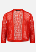 Grobstrickjacke mit Lochmuster / Vorderseite