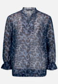 Chiffonbluse  mit Leoprint / Vorderseite