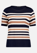Gestreiftes T-Shirt  mit U-Boot Ausschnitt  / Vorderseite