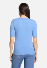 Basic-Pullover kurzarm / Modellfoto Rückseite