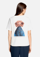 Casual-Shirt mit Aufdruck / Modellfoto Rückseite