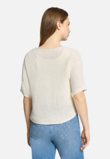 Strickpullover kurzarm / Modellfoto Rückseite