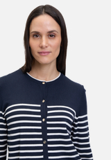 Basic-Strickjacke mit Streifen / Detailbild