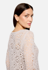 Lochstrick-Pullover  mit 3/4 Arm  / Detailbild