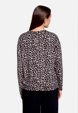 Leo-Pullover  mit Rundhalsausschnitt  / Modellfoto Rückseite
