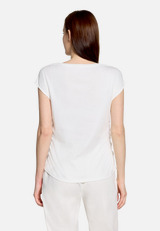 Casual-Shirt mit Rippenstruktur / Modellfoto Rückseite
