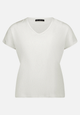 T-Shirt  aus Crêpe-Stoff mit V-Ausschnitt  / Vorderseite