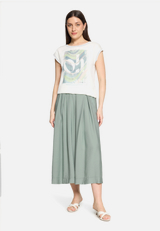 Hosenrock mit Bundfalten / Modellfoto Vorderseite (Outfit)