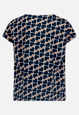 Printshirt mit Wasserfallausschnitt  / Rückseite