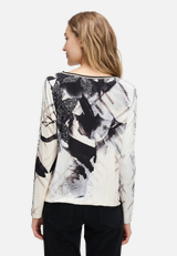 Printshirt mit Gummizug / Modellfoto Rückseite