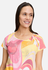 Printshirt mit Gummizug / Detailbild