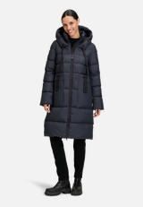 Daunen-Steppjacke mit Kapuze / Modellfoto Vorderseite