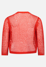 Grobstrickjacke mit Lochmuster / Rückseite