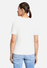 Basic Shirt mit Placement / Modellfoto Rückseite