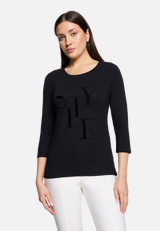 Basic Shirt mit Placement / Modellfoto Vorderseite
