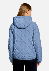 Leichte Steppjacke  mit Kapuze  / Modellfoto Rückseite