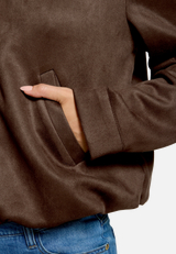 Velourslederjacke mit Stehkragen  / Detailbild