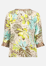 Schlupfbluse mit Blumenprint / Rückseite