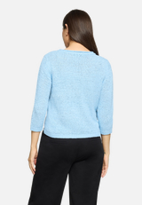Strickpullover mit 3/4 Arm / Modellfoto Rückseite
