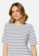 Ringelshirt mit U-Boot-Ausschnitt / Detailbild