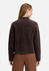 Strick-Cardigan mit Reißverschluss / Modellfoto Rückseite