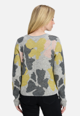 Grobstrick-Pullover mit Jacquard / Modellfoto Rückseite