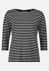 Ringelshirt mit U-Boot-Ausschnitt / Vorderseite