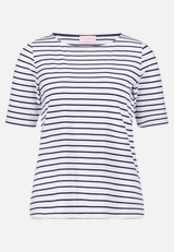 Ringelshirt mit U-Boot-Ausschnitt / Vorderseite