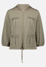 Shirtjacke mit Kapuze / Vorderseite