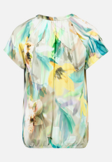 Satin-Bluse mit Blumenprint / Rückseite