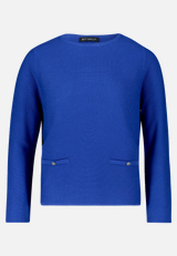 Feinstrickpullover mit aufgesetzten Taschen / Vorderseite