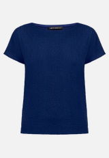 Strukturshirt mit U-Boot-Ausschnitt / Vorderseite