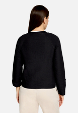 Casual-Jacke mit Rippenstruktur / Modellfoto Rückseite