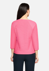 Casual-Shirt mit Rippenstruktur / Modellfoto Rückseite