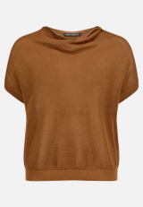 Lochstrick-Pullover mit Wasserfallausschnitt / Vorderseite