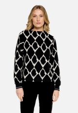 Sweatshirt mit Rippbündchen / Modellfoto Vorderseite