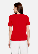 Basic Shirt mit Struktur / Modellfoto Rückseite