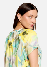 Satin-Bluse mit Blumenprint / Detailbild