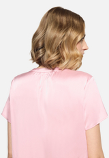 Satin-Bluse kurzarm / Detailbild