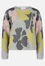 Grobstrick-Pullover mit Jacquard / Vorderseite