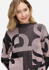 Grobstrick-Pullover mit Jacquard / Detailbild
