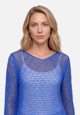 Lochstrick-Pullover mit 3/4 Arm / Detailbild